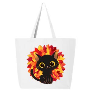 Cute Autumn Fall Black Cat 25L Jumbo Tote