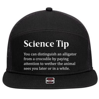 Crocodile Alligator Funny Science Tip 7 Panel Mesh Trucker Snapback Hat