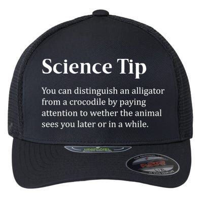 Crocodile Alligator Funny Science Tip Flexfit Unipanel Trucker Cap