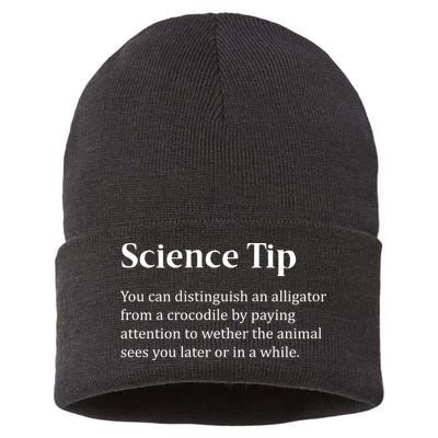 Crocodile Alligator Funny Science Tip Sustainable Knit Beanie