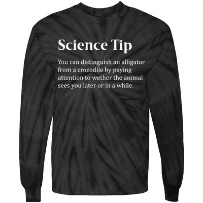 Crocodile Alligator Funny Science Tip Tie-Dye Long Sleeve Shirt