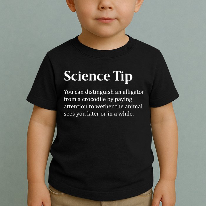 Crocodile Alligator Funny Science Tip Toddler T-Shirt