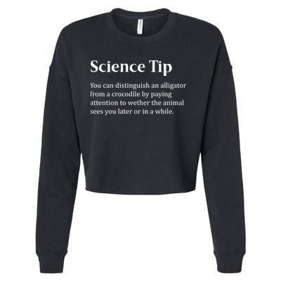 Crocodile Alligator Funny Science Tip Cropped Pullover Crew
