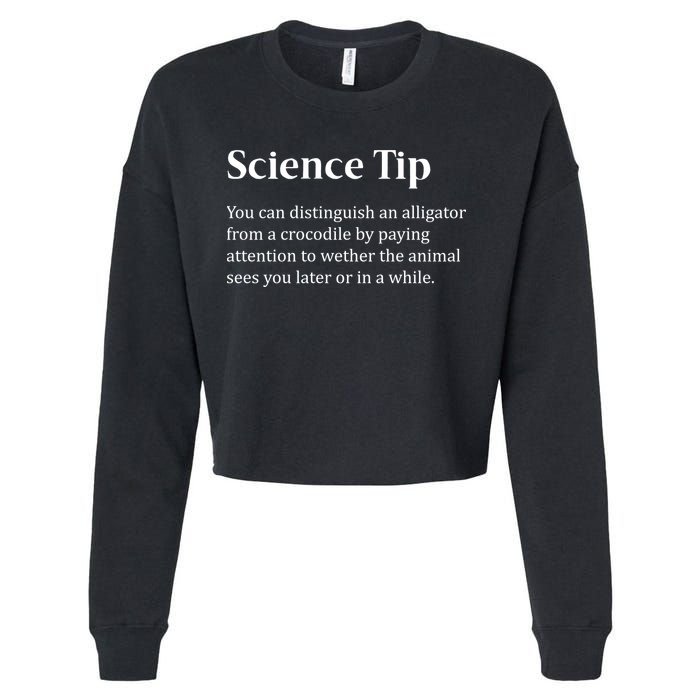 Crocodile Alligator Funny Science Tip Cropped Pullover Crew