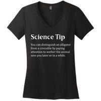 Crocodile Alligator Funny Science Tip Women's V-Neck T-Shirt