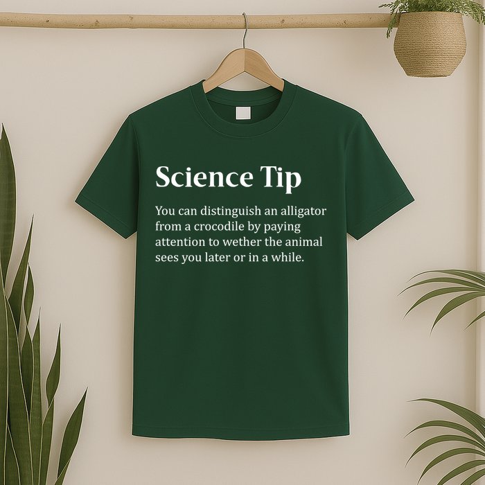 Crocodile Alligator Funny Science Tip T-Shirt