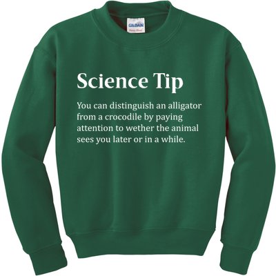 Crocodile Alligator Funny Science Tip Kids Sweatshirt