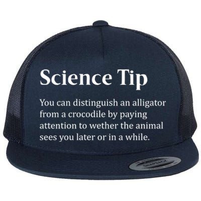 Crocodile Alligator Funny Science Tip Flat Bill Trucker Hat