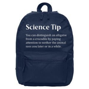 Crocodile Alligator Funny Science Tip 16 in Basic Backpack