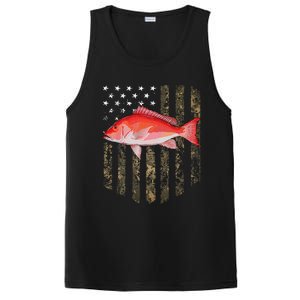 Camo American Flag Red Snapper Fishing 4th Of July PosiCharge Competitor Tank