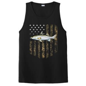 Camo American Flag Snook Fishing 4th Of July PosiCharge Competitor Tank