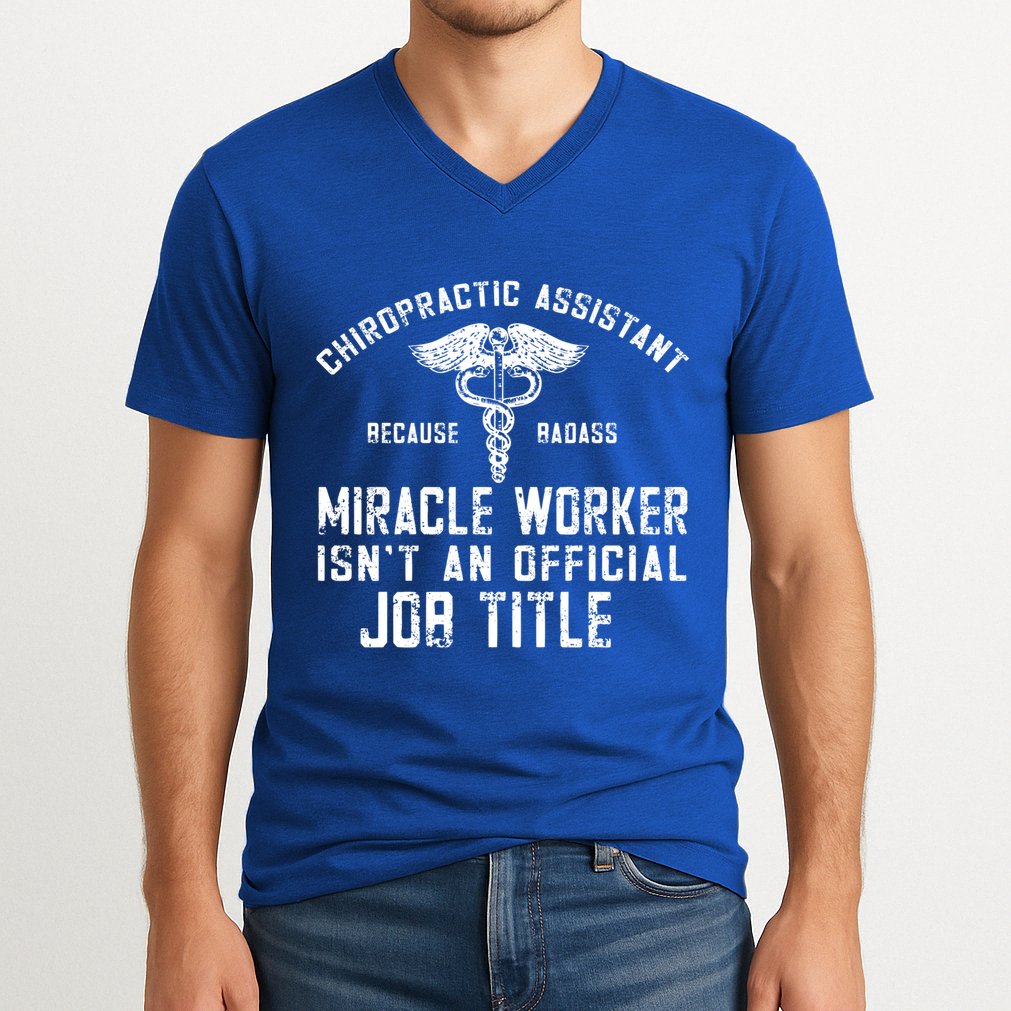 Chiropractic Assistant Face Paper Chiro Chiropractor Gift V-Neck T-Shirt