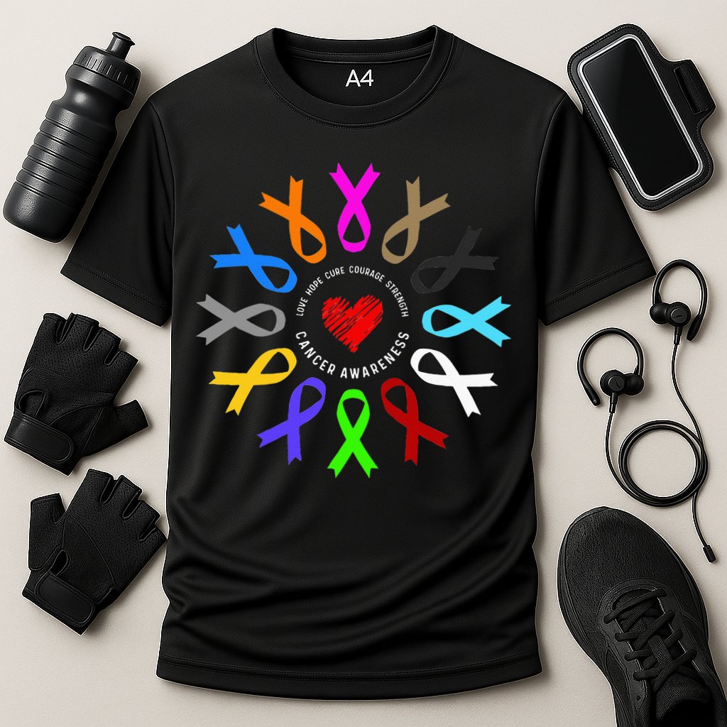 Cancer Awareness Fight Cancer Ribbon Cooling Performance Crew T-Shirt