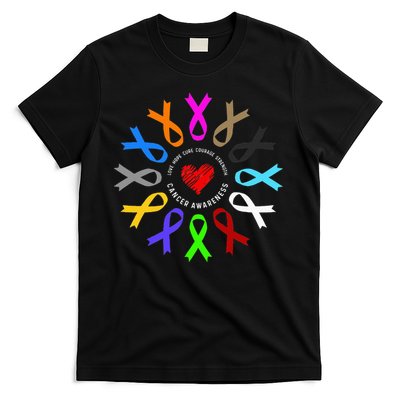 Cancer Awareness Fight Cancer Ribbon T-Shirt