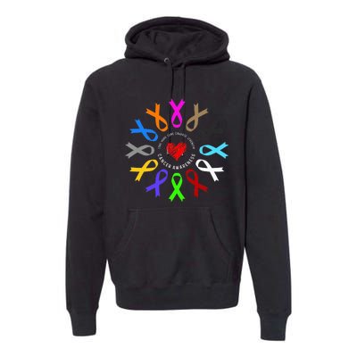 Cancer Awareness Fight Cancer Ribbon Premium Hoodie