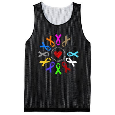 Cancer Awareness Fight Cancer Ribbon Mesh Reversible Basketball Jersey Tank