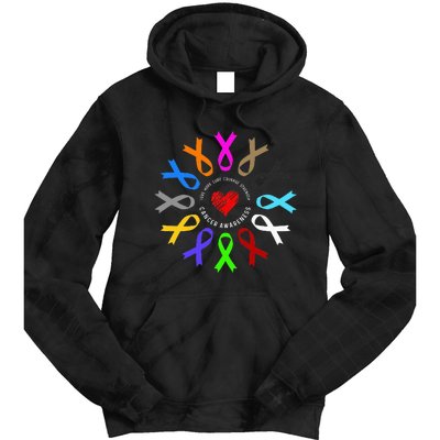 Cancer Awareness Fight Cancer Ribbon Tie Dye Hoodie