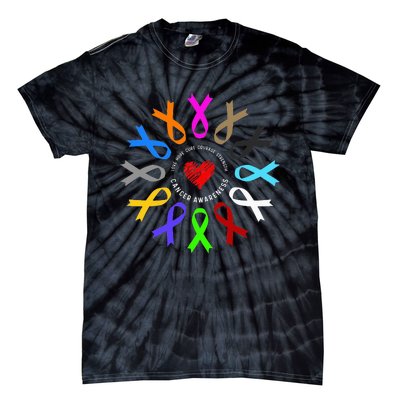 Cancer Awareness Fight Cancer Ribbon Tie-Dye T-Shirt