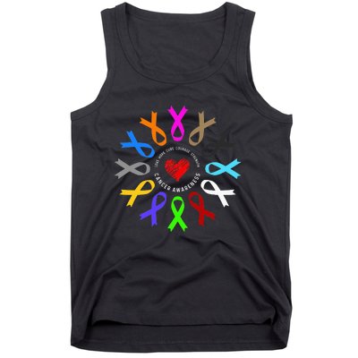 Cancer Awareness Fight Cancer Ribbon Tank Top