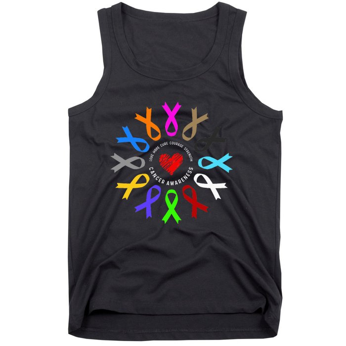 Cancer Awareness Fight Cancer Ribbon Tank Top