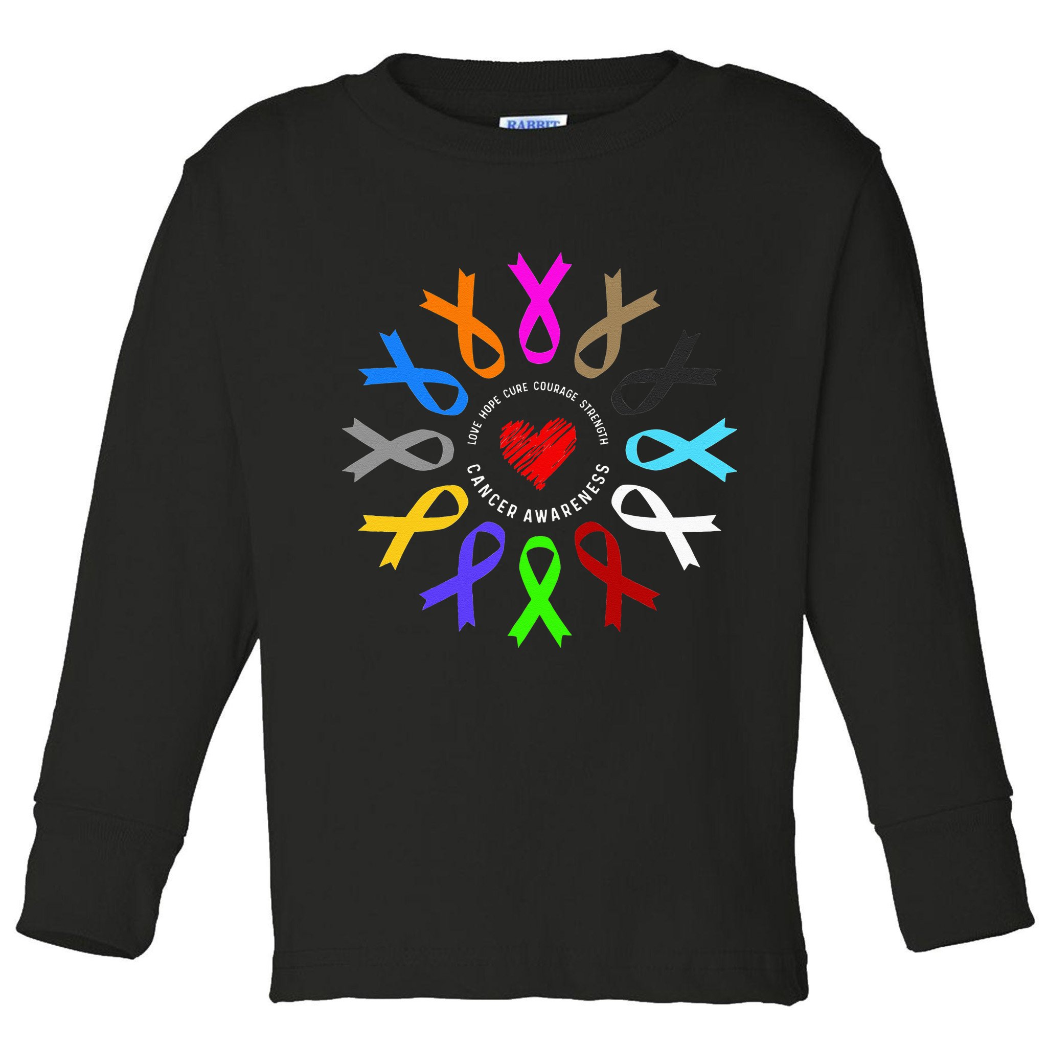 Cancer Awareness Fight Cancer Ribbon Toddler Long Sleeve Shirt