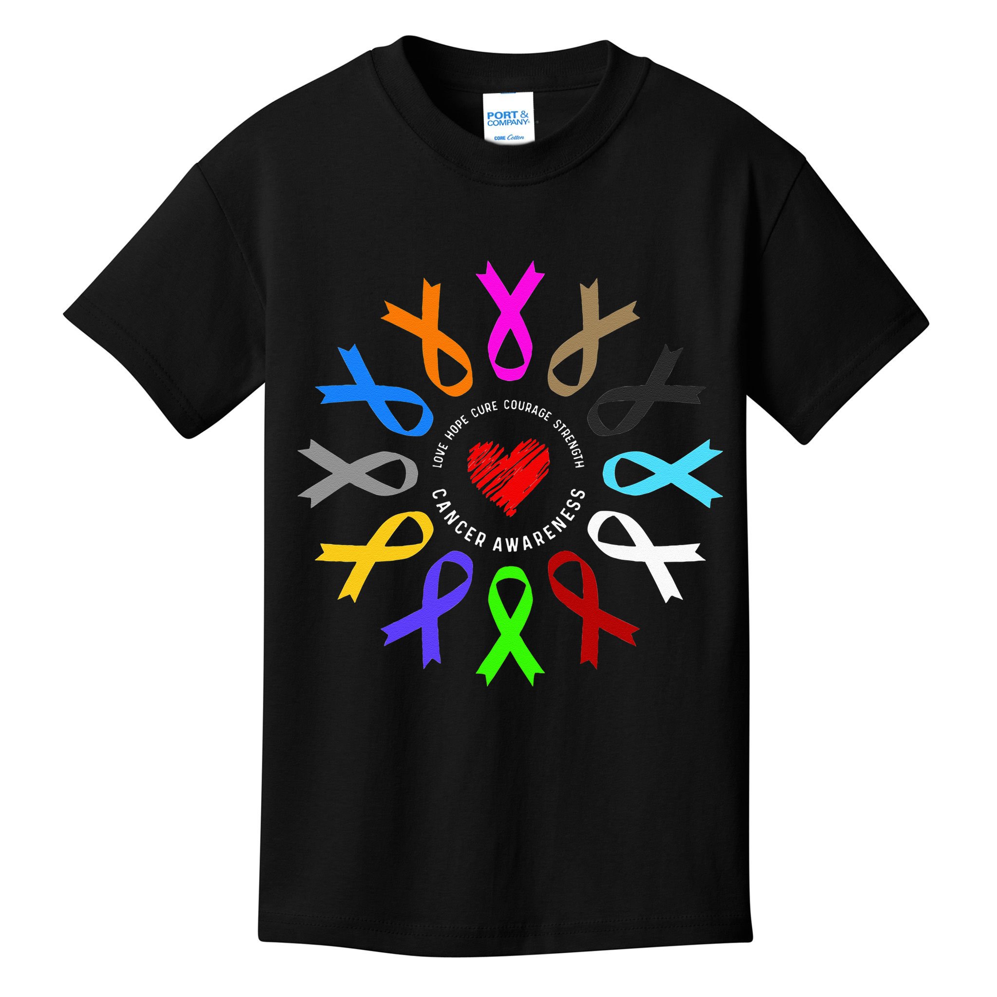 Cancer Awareness Fight Cancer Ribbon Kids T-Shirt