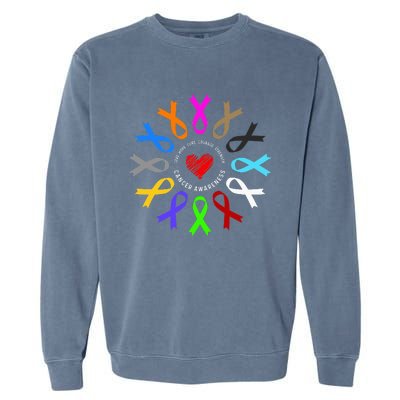 Cancer Awareness Fight Cancer Ribbon Garment-Dyed Sweatshirt