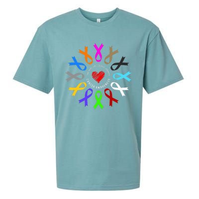 Cancer Awareness Fight Cancer Ribbon Sueded Cloud Jersey T-Shirt