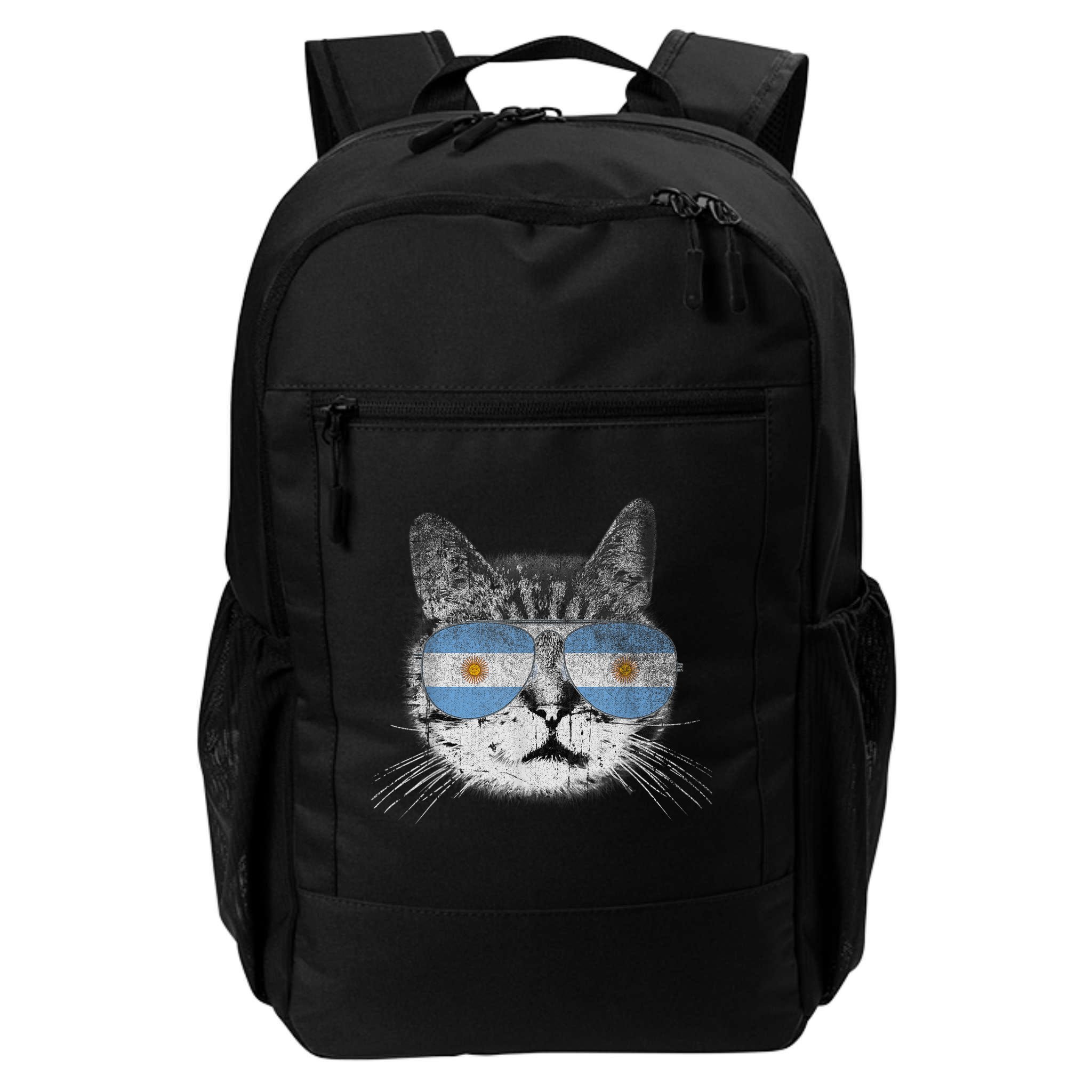 Cat Argentina Flag Country Retro Funny Gift Backpack