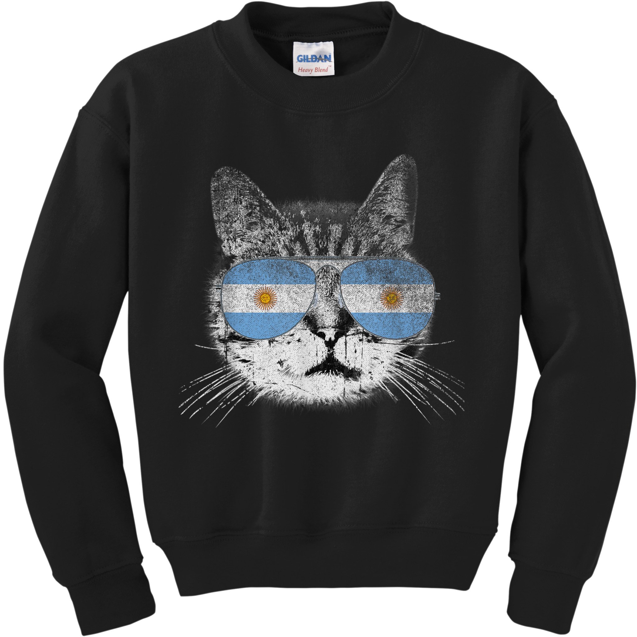 Cat Argentina Flag Country Retro Funny Gift Kids Sweatshirt