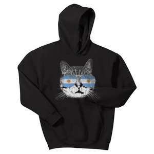 Cat Argentina Flag Country Retro Funny Gift Kids Hoodie