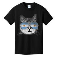 Cat Argentina Flag Country Retro Funny Gift Kids T-Shirt