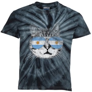 Cat Argentina Flag Country Retro Funny Gift Kids Tie-Dye T-Shirt