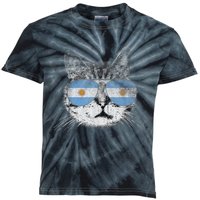 Cat Argentina Flag Country Retro Funny Gift Kids Tie-Dye T-Shirt