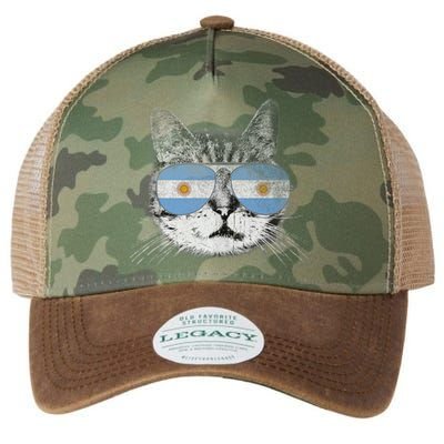 Cat Argentina Flag Country Retro Funny Gift Ank Op Legacy Tie Dye Trucker Hat