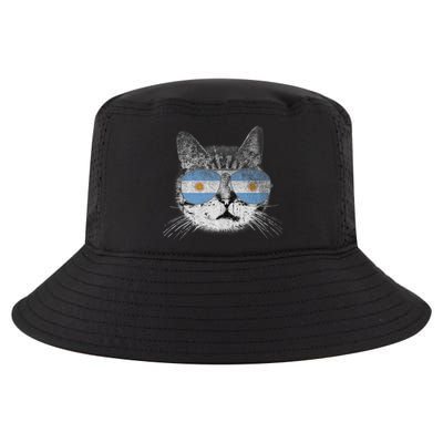 Cat Argentina Flag Country Retro Funny Gift Ank Op Cool Comfort Performance Bucket Hat