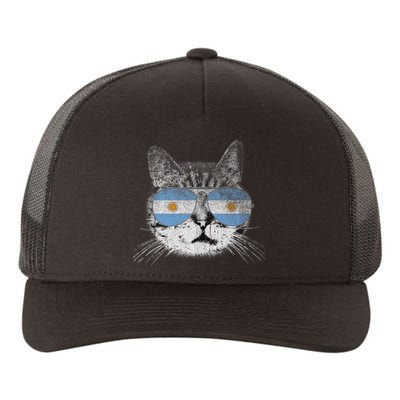 Cat Argentina Flag Country Retro Funny Gift Ank Op Yupoong Adult 5-Panel Trucker Hat