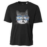 Cat Argentina Flag Country Retro Funny Gift Ank Op Cooling Performance Crew T-Shirt