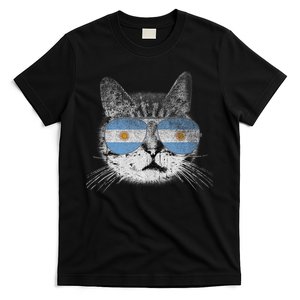 Cat Argentina Flag Country Retro Funny Gift Ank Op T-Shirt