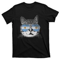 Cat Argentina Flag Country Retro Funny Gift Ank Op T-Shirt