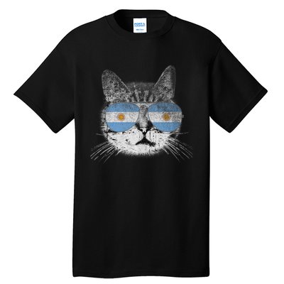 Cat Argentina Flag Country Retro Funny Gift Ank Op Tall T-Shirt