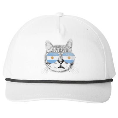 Cat Argentina Flag Country Retro Funny Gift Ank Op Snapback Five-Panel Rope Hat