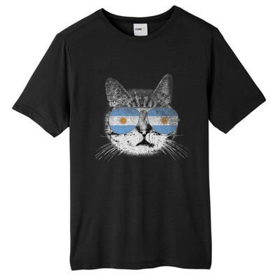 Cat Argentina Flag Country Retro Funny Gift Ank Op Tall Fusion ChromaSoft Performance T-Shirt