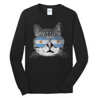 Cat Argentina Flag Country Retro Funny Gift Ank Op Tall Long Sleeve T-Shirt