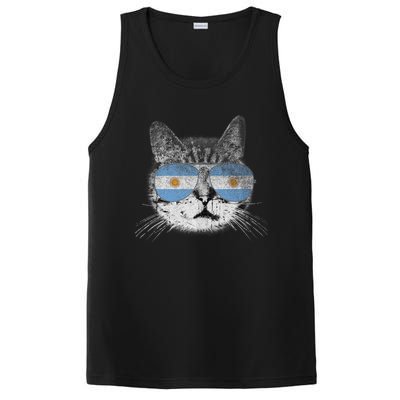 Cat Argentina Flag Country Retro Funny Gift Ank Op PosiCharge Competitor Tank