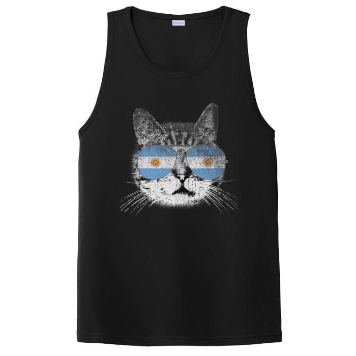 Cat Argentina Flag Country Retro Funny Gift Ank Op PosiCharge Competitor Tank