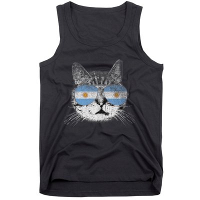 Cat Argentina Flag Country Retro Funny Gift Ank Op Tank Top