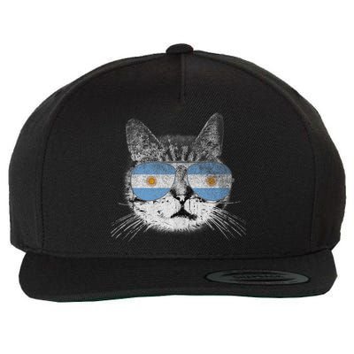 Cat Argentina Flag Country Retro Funny Gift Ank Op Wool Snapback Cap