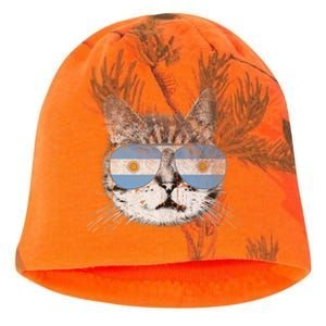 Cat Argentina Flag Country Retro Funny Gift Ank Op Kati - Camo Knit Beanie