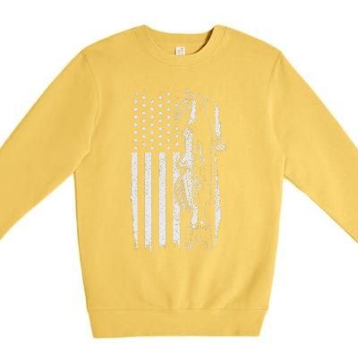 Catfish American Flag Patriotic Catfishing Fishing Gift Premium Crewneck Sweatshirt